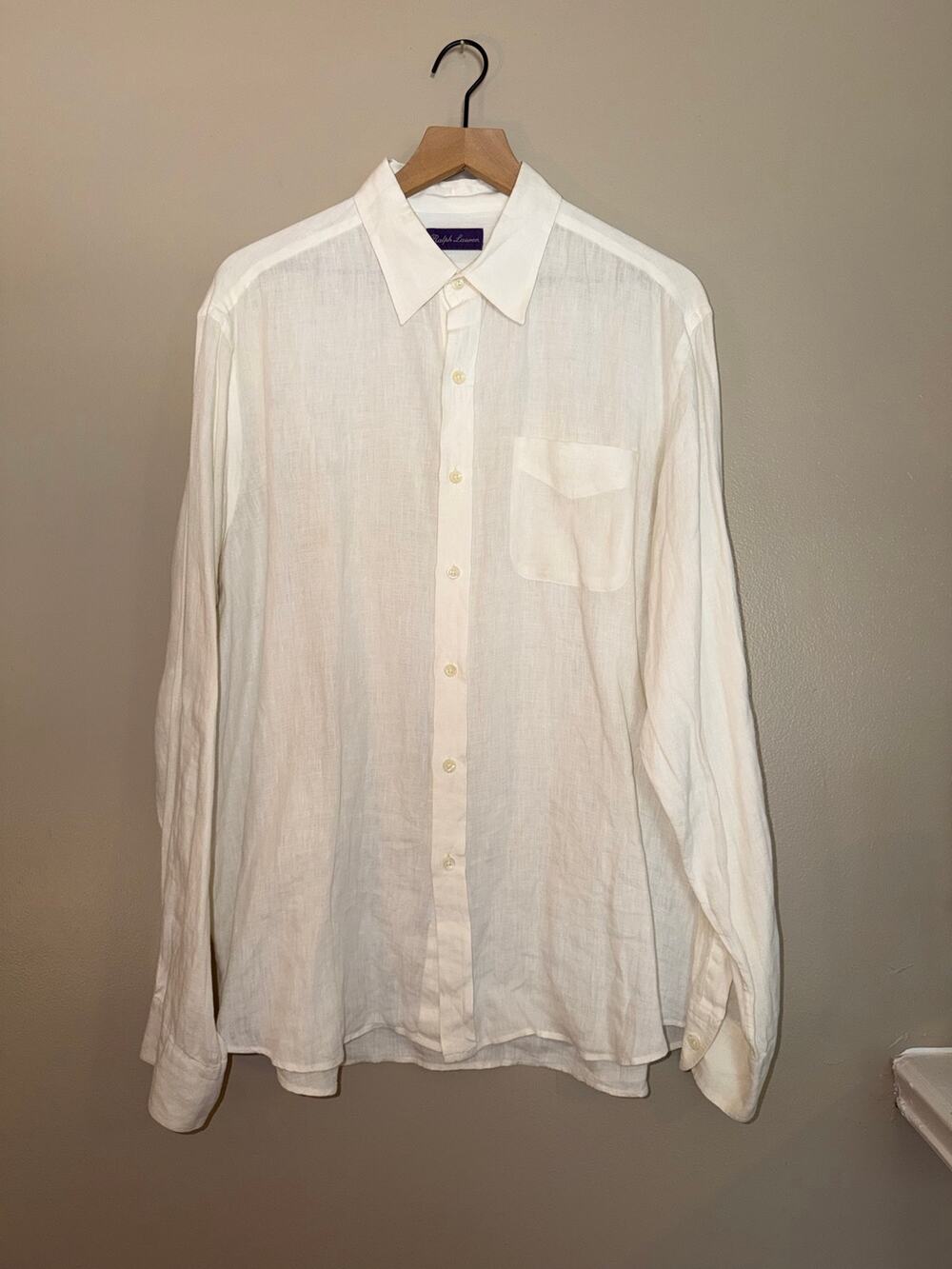 Ralph Lauren purple label linen button up shirt size XL